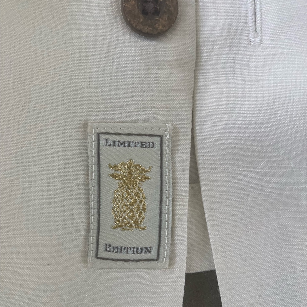 Tommy Bahama Shirt Mens  White Linen Silk Collectors Edition Sailboat Art - Picture 10 of 11